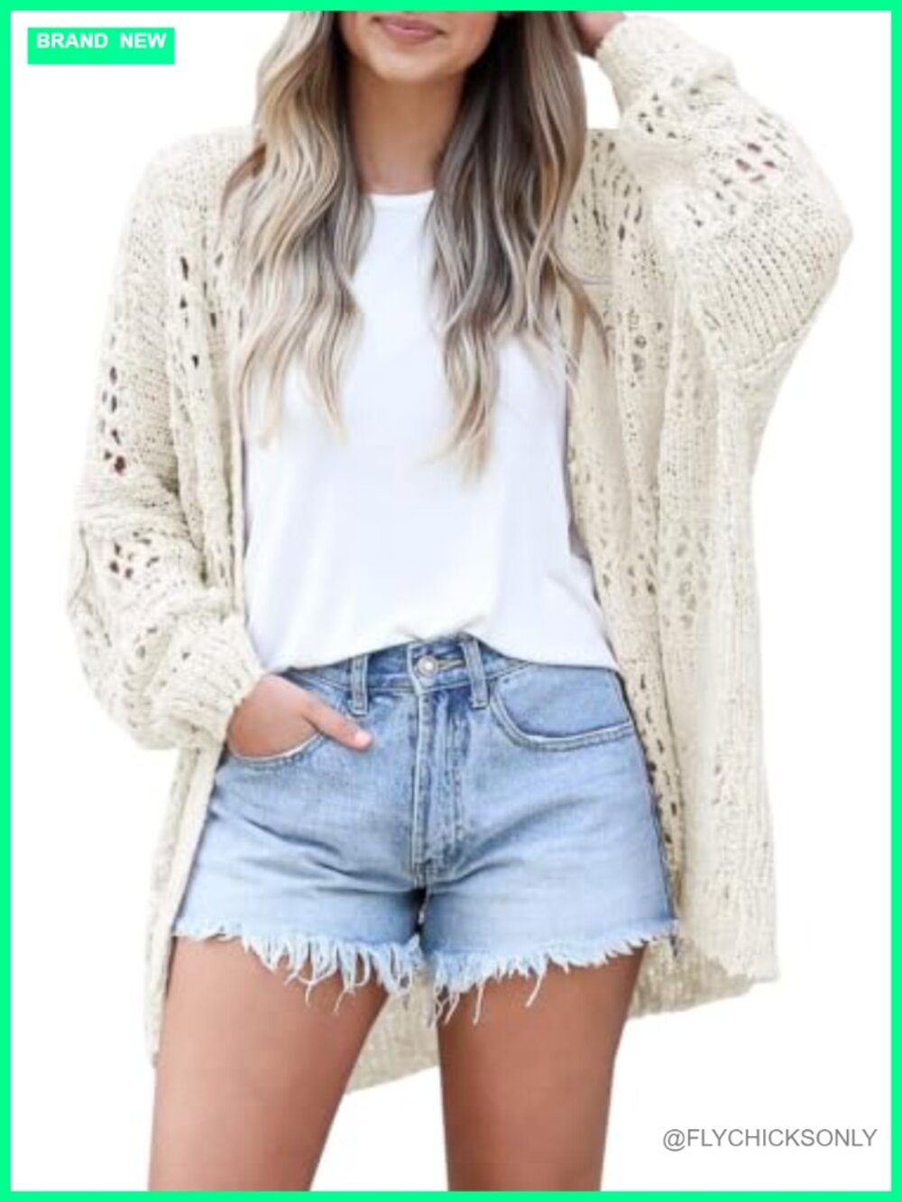 Women Summer Crochet Cardigan Loose Knit Oversized Cover Up